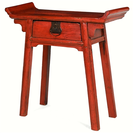 Vintage Chinese Red Lacquer Altar Table