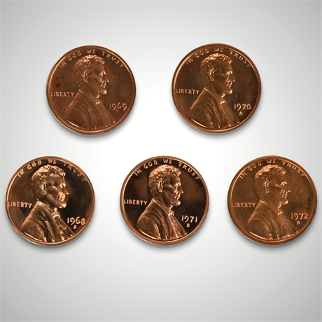 1968-1972 Lincoln Proof Penny Set – San Francisco Mint (S)