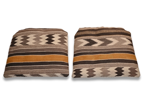 Pair Navajo Rug Chair Cushions