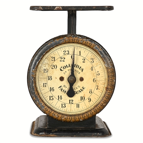 Columbia Family Scale – 24 lb Capacity, Steel, Maker Marked