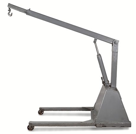 Heavy-Duty Hydraulic Shop Crane — Extendable Boom 102", 5" Cast Iron Casters