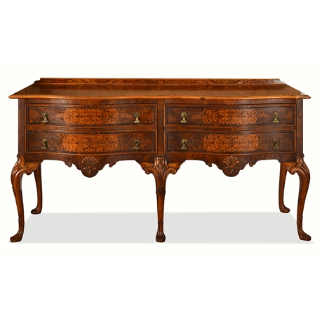 Berkey & Gay Queen Anne Server with Book-Matched Walnut & Marquetry