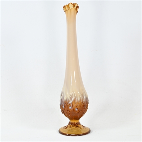 Vintage Fenton Lilly From The Valley Cameo Opalescent Swang Vase
