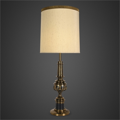 Stiffel Hollywood Regency Brass & Ebonized Trophy Table Lamp, 1960s
