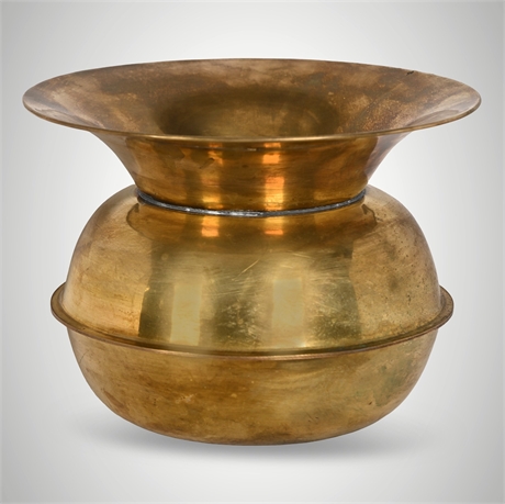 Antique Brass Cuspidor / Spittoon with Weighted Base