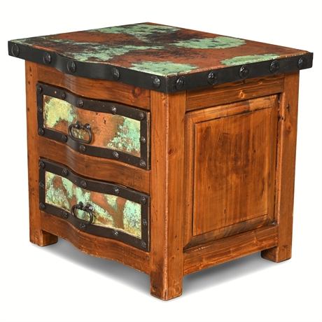 ‘El Dorado’ Patinated Hammered Serpent-Front Copper Chest