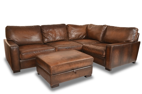 Pottery Barn Leather Sectional