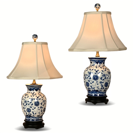 Blue and White Porcelain Vase Table Lamps