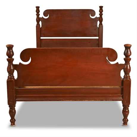 Antique Twin Size Mahogany Bed