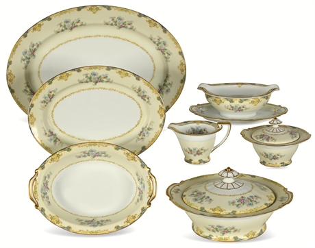 Noritake Vintage Floral and Gold Trim Serving Set