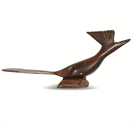 Vintage Wooden Roadrunner Sculpture