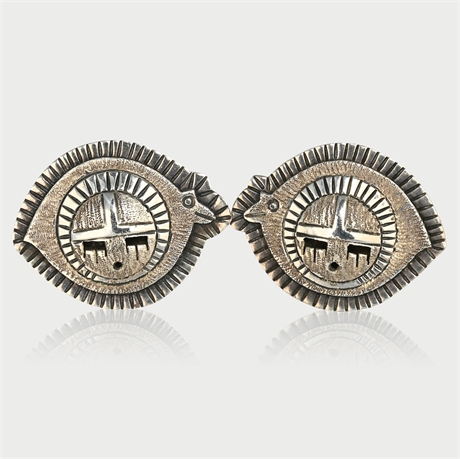 Gibson Gene Navajo Sterling Silver Bear Earrings – 6.17g