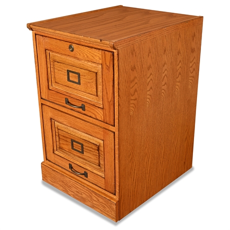 Oak 2-Drawer File Cabinet – Dovetail Construction, Legal/Letter Size