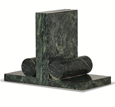 Deco Marble Cylinder Bookends
