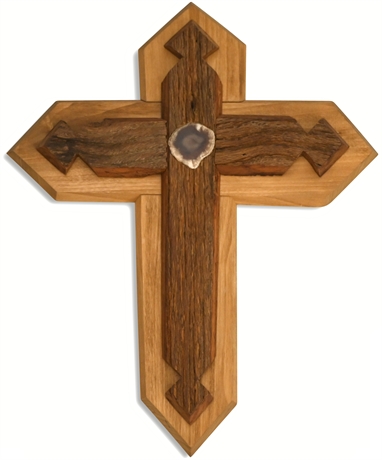 "The Cross of Time" Hand Crafted Wood