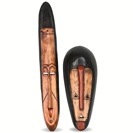 Pair African Carved Masks