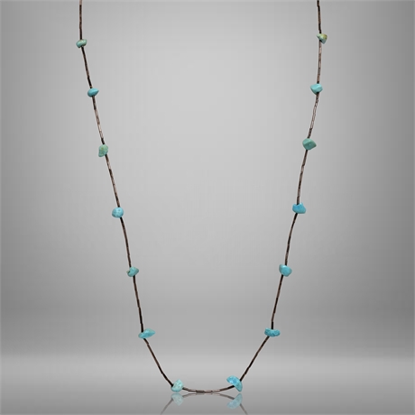 Petite Vintage Turquoise Nugget Necklace