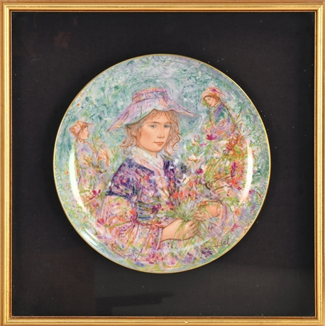 Edna Hibel  "Flower Girl of Provence" Commemorative Plate