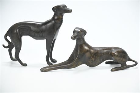 Pair Bronze Whippets
