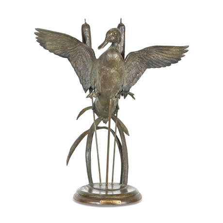 Tom Griscom 'Greenwing Teal' Bronze Sculpture