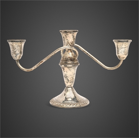 Sterling Silver Three-Light Convertible Candelabrum by Duchin Creation