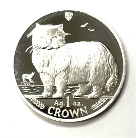 Silver Proof Cat Crown 1989 Silver Coin