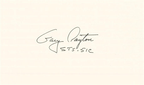 Astronaut Gary Payton Signed Index Card — STS-51-C