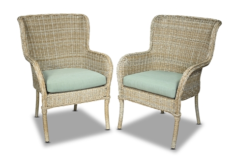Pair Wicker Patio Chairs by Hampton Bay