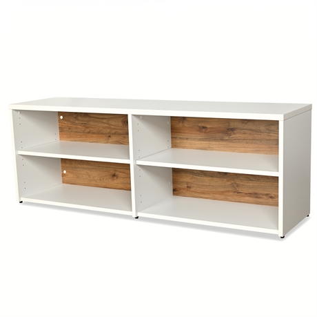 Contemporary Storage Console with Wood Accents, Adjustable Shelving