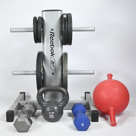 Reebok Free Weights and Stand +