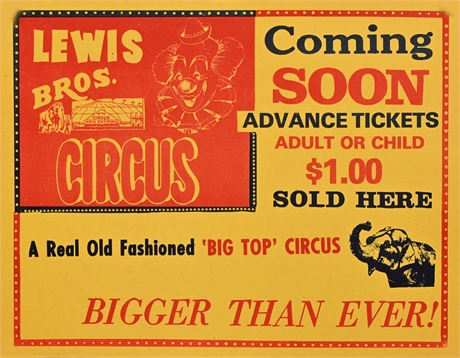 Lewis Bros Circus Poster