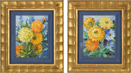 Pair Floral Still-Life Paintings