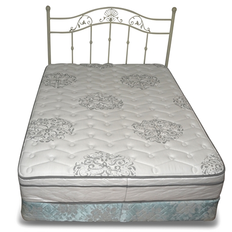 Serta Queen Bed with Iron Headboard
