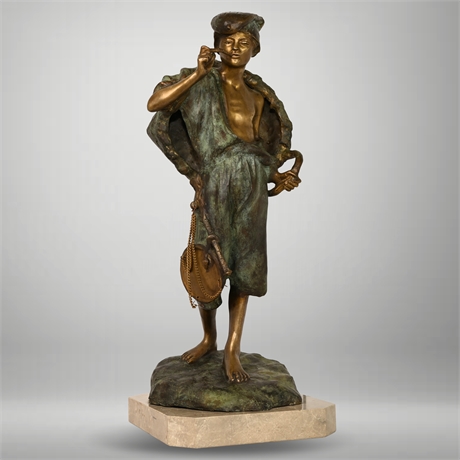 Achille d'Orsi 'Pescatore' Bronze Sculpture
