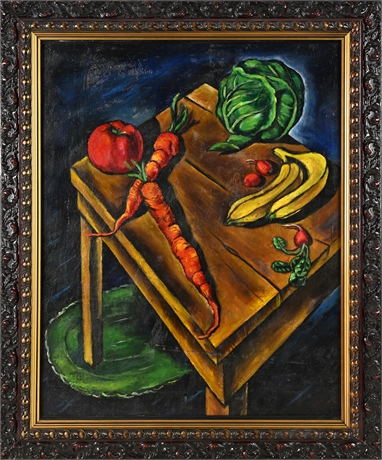 James Belton Bonsall Still Life Oil Painting — Expressionist Style, Framed, 33.5