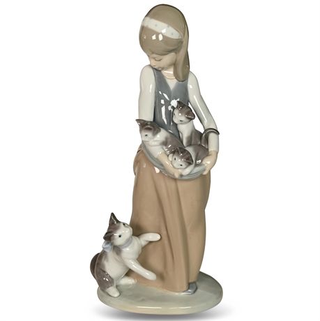 Lladro "Following Her Cat's" Figurine