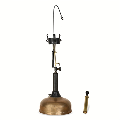 Coleman Quick-Lite Brass Table Lamp with Brass Pump, 1920s