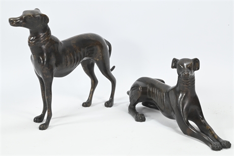 Mid-Century Bronze Whippet or Greyhound Sculpture