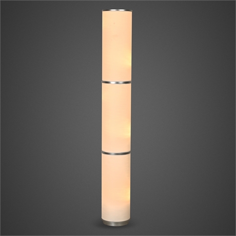 IKEA VIDJA Floor Lamp – White Ribbed Cylinder, Tested & Functional