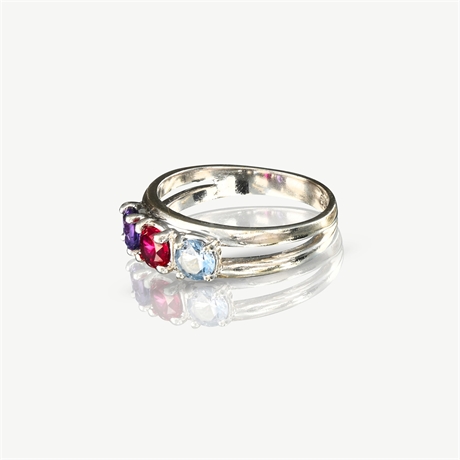 10K Gold Three-Stone Ring –10K, Size 8