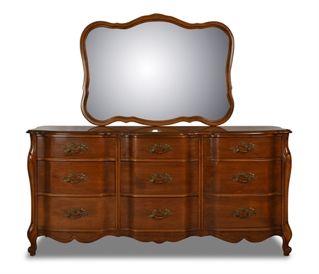 Vintage French Provincial Dresser with Mirror by Lit Brothers