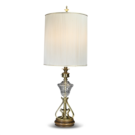 Vintage Rembrandt Crystal & Brass Table Lamp