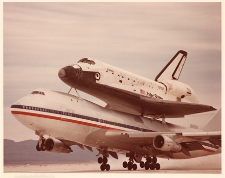 NASA Space Shuttle Columbia Atop Boeing 747 SCA — Original Color Photo, STS-3