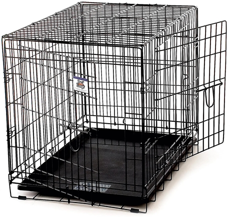 Giant Pet Lodge Double Door Wire Dog Crate – Heavy-Duty, Foldable, 48"