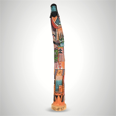 Hopi Flute Player Kachina Carving, Signed "WC," Contemporary