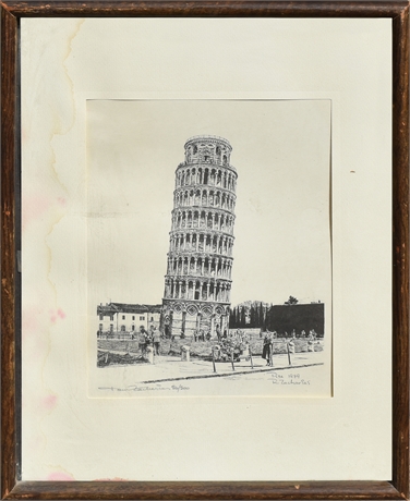 R. Zacharias (1979), Pisa, Limited Edition Etching 86/500