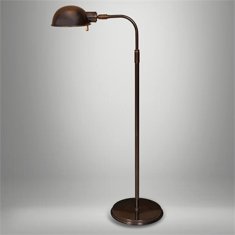 Frederick Cooper Brass Floor Lamp Adjustable Dome Shade Dimmer