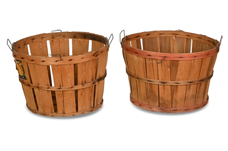 Pair Vintage Apple Baskets