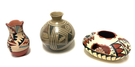 Unsigned Pottery Lot of 3