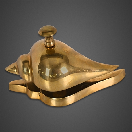 Brass Conch Shell (Shankha) Form Counter Bell with Plunger